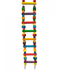 Parrot-Supplies Extra Large Rainbow Wooden Ladder XXL Macaw Parrot Toy